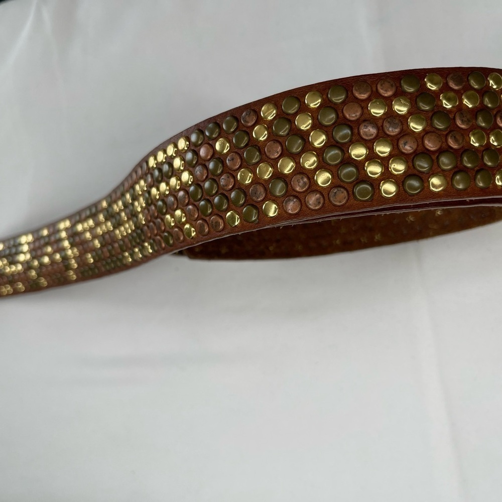 LEATHEROCK LR Dark Brown gold brass and black
Studded Belt size L 36 - Picture 7 of 10